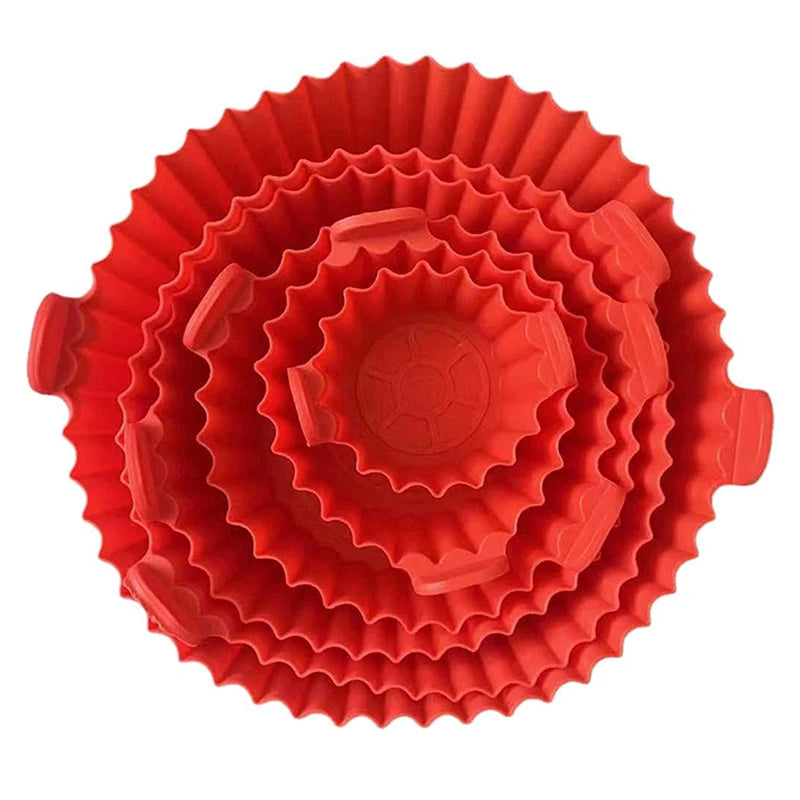 liners friteuse air silicone pliés moderne rouge bleu gris rose pratique