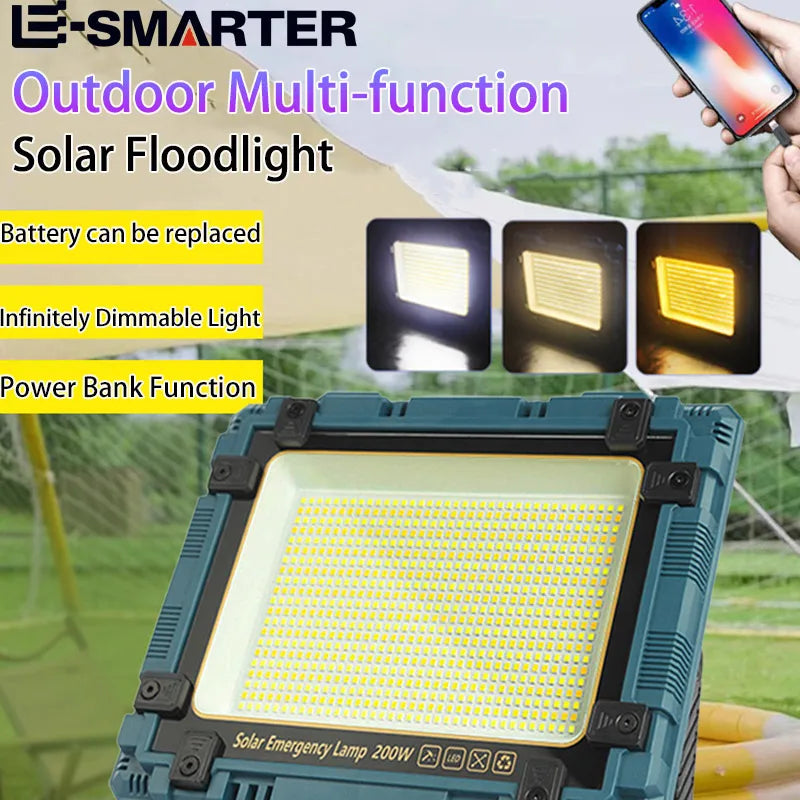 lampe solaire d'urgence bleu noir moderne grille led panneaux solaires camping auto ip65 abs