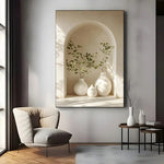 décoration murale moderne impression toile abstraite plante arche vases ceramique minimaliste