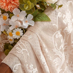 rideau floral transparent polyester beige clair classique décoration intérieure chambre
