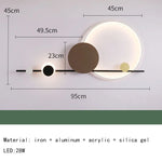 luminaire mural moderne minimaliste solaire noir blanc doré rouille chambre salon entrée