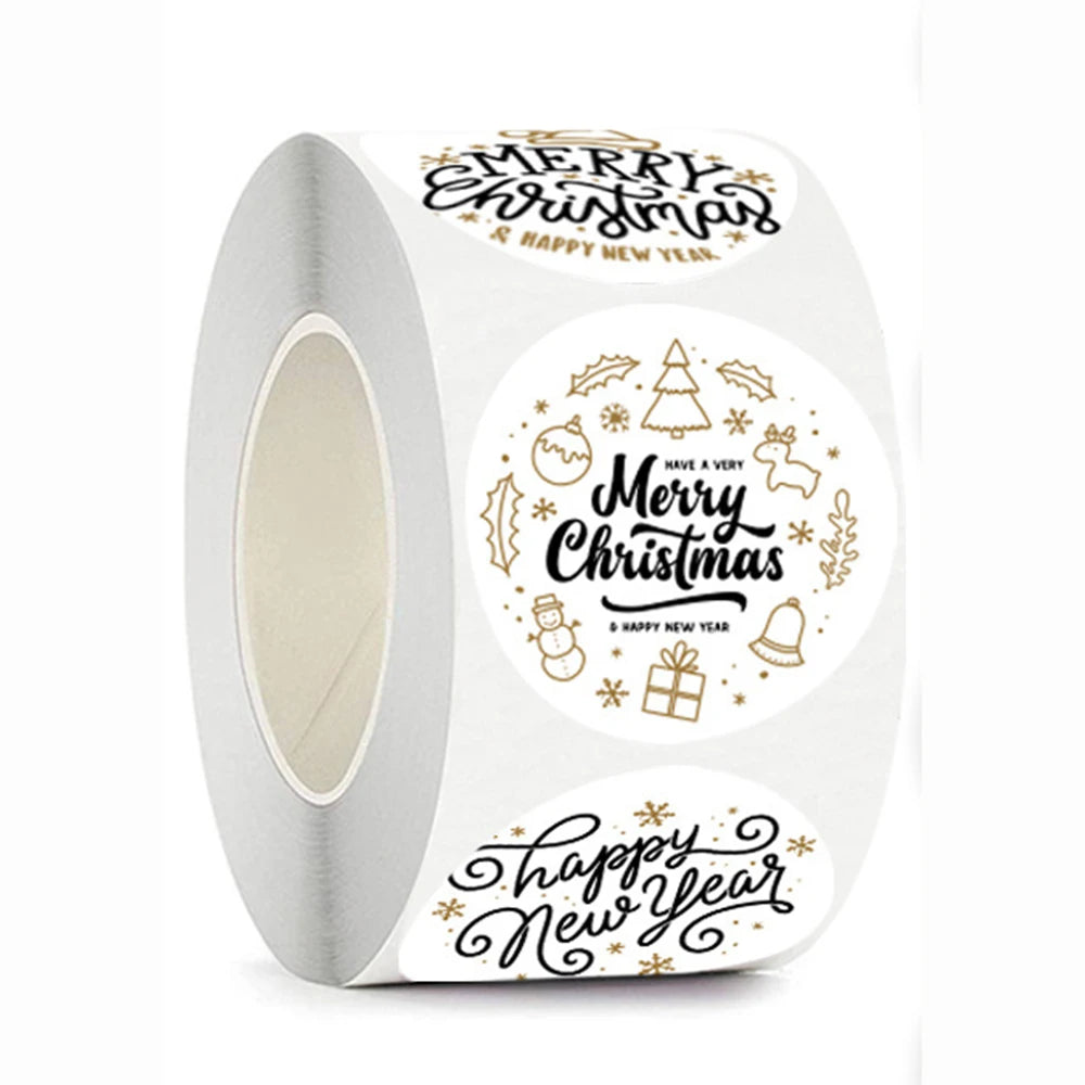 Autocollants ronds de Noël pour sceller cartes et paquets