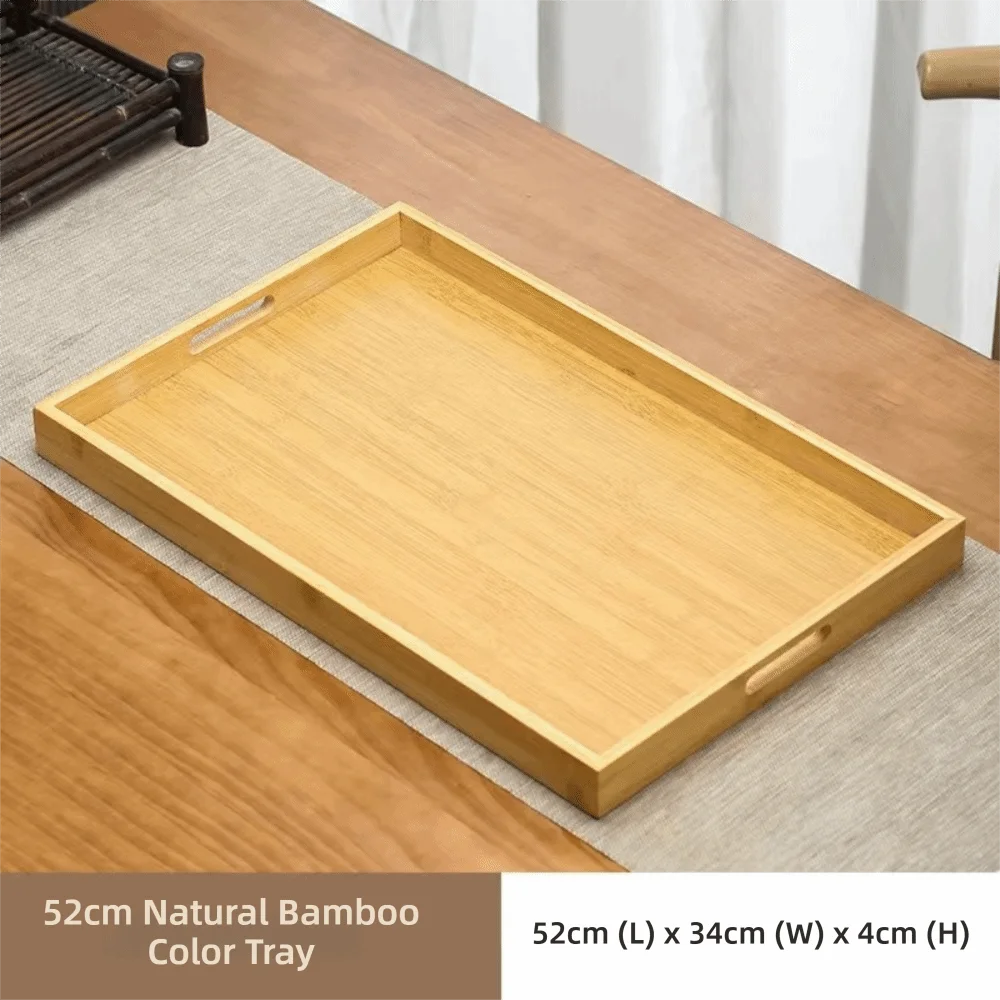 plateau carré bois marron foncé minimaliste poignées service présentation maison rustic