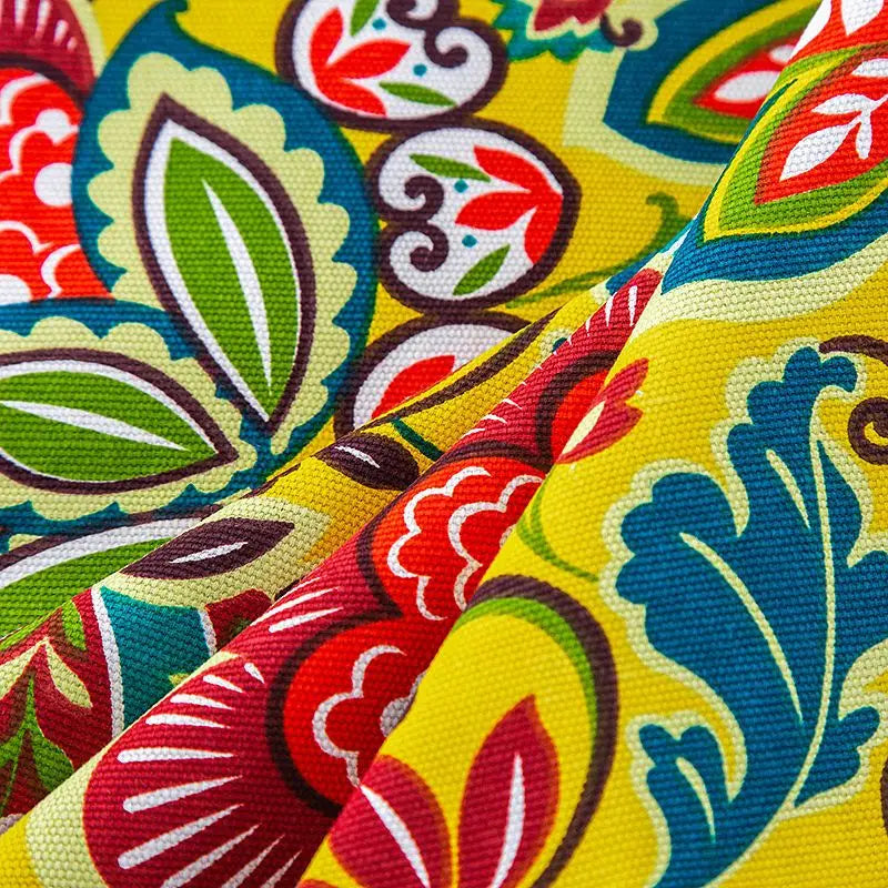 tissu toile coton imprimé floral motifs traditionnels multicolores bricolage 100cmX240cm résistant déchirure