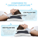 oreiller cervical ergonomique mousse mémoire forme soutien cou sommeil dos côté gris blanc
