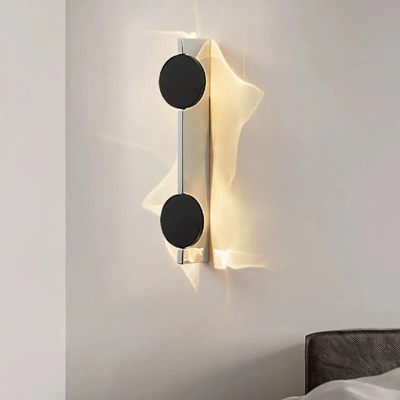 applique murale moderne led noir argentée éclairage mur chaud minimaliste fixée mur lumineuse discothèque