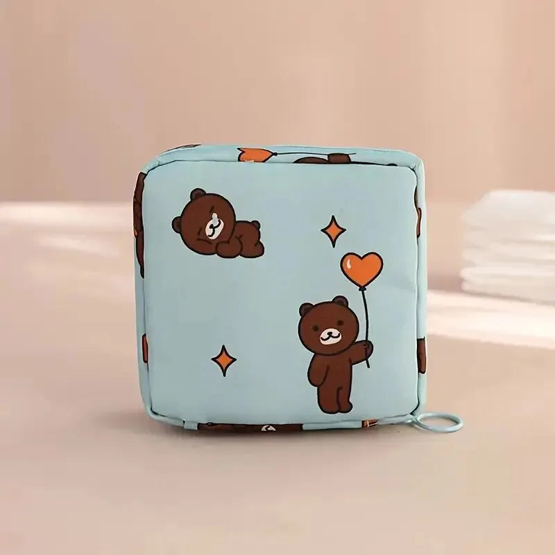sac maquillage bleu rose noir moderne imprimé animaux cactus fruits glissière chargeur écouteurs portable
