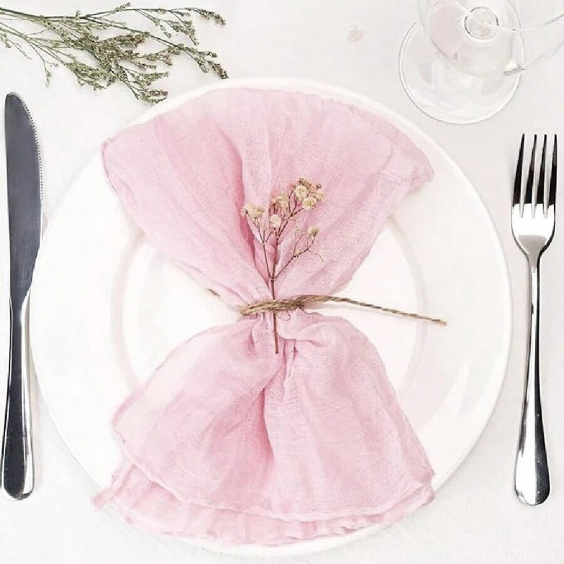 serviettes pliées crème plissées moderne lot table mariage fêtes extérieur