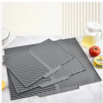 tapis silicone gris rayures diagonales moderne cuisine antidérapant respectueux environnement 37x26cm 42.5x33cm 50.5x42.5cm