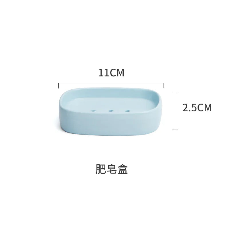 ensemble accessoires salle bain porcelaine moderne distributeur savon gobelet porte brosse dents