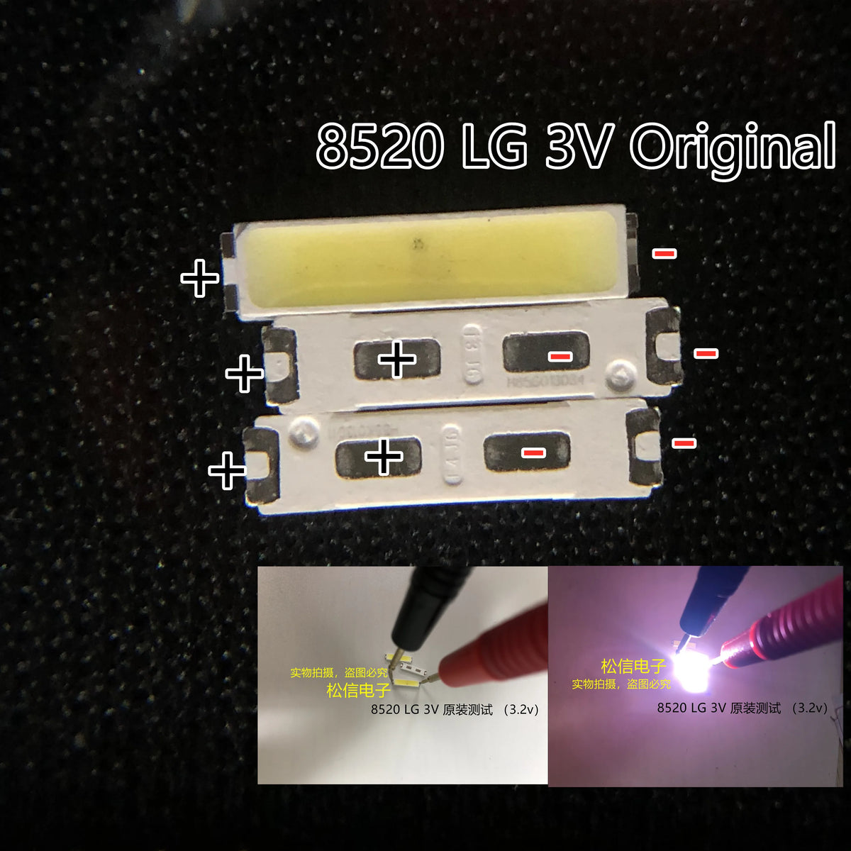 diodes led blanc lot 100 pieces nouvelle rétroéclairage 3v 5w 8520 modernes