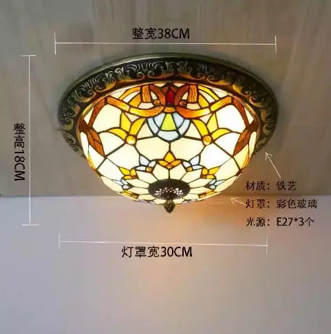 plafonnier art nouveau verre coloré motif floral lampe tiffany décoration intérieur