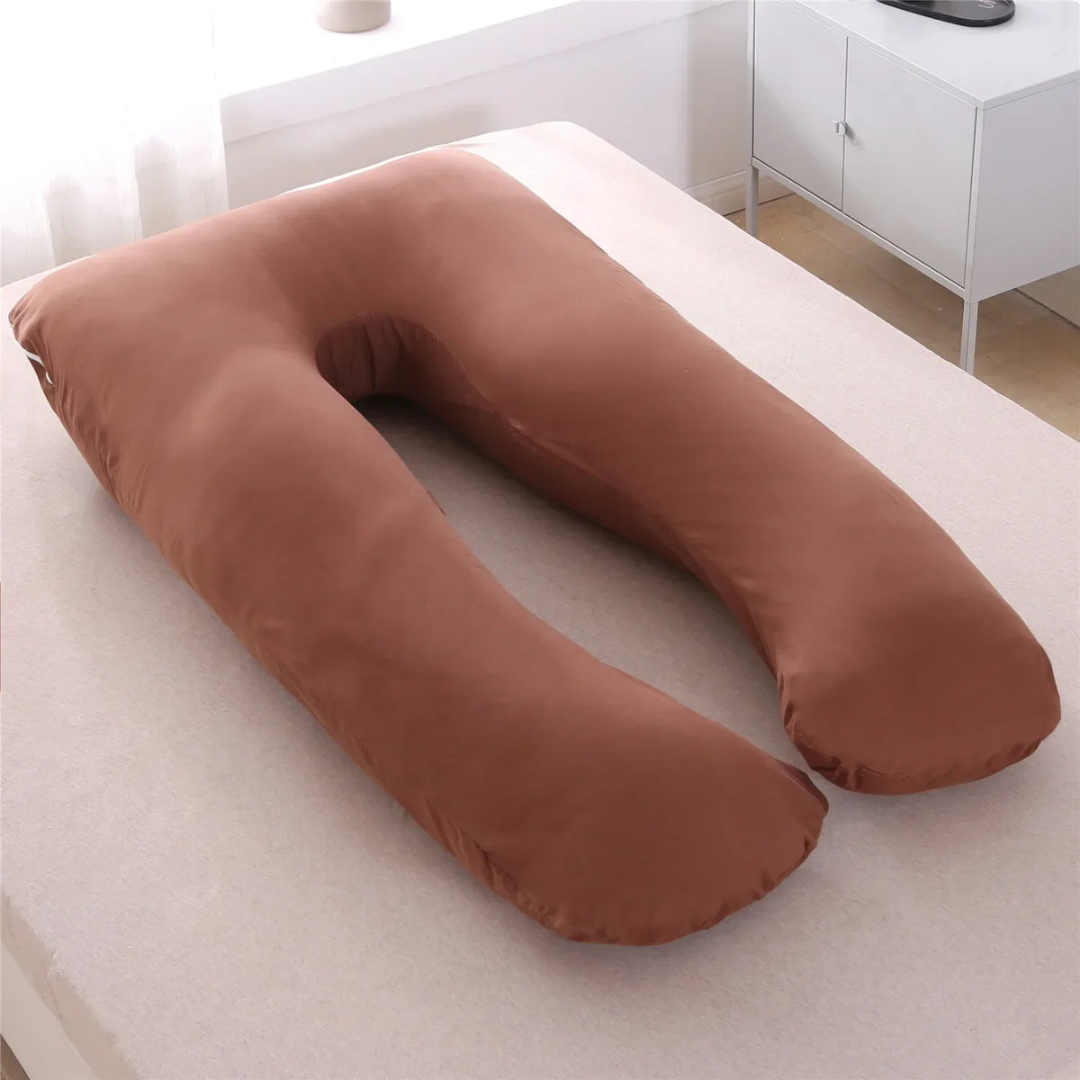 coussin maternité bleu clair forme polyester coton massage voyage literie allaitement