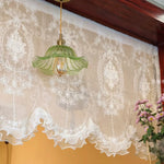 rideau fenêtre transparent dentelle brodée shabby chic fleur motif floral vintage beigeclair