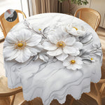 nappe polyestre imperméable fleurs blanches moderne blanc gris dentelée mariageextérieur