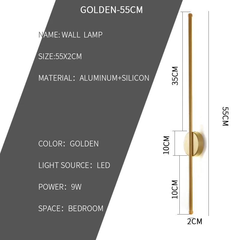 lampes murales modernes led minimalistes noires fixation murale golden 40cm 55cm