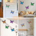 papillon décoratif orange vert bleu violet métal artisanal moderneextérieur jardin mur cloison