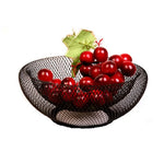 corbeille fruits métal noir doré maille géométrique moderne rangement cuisine