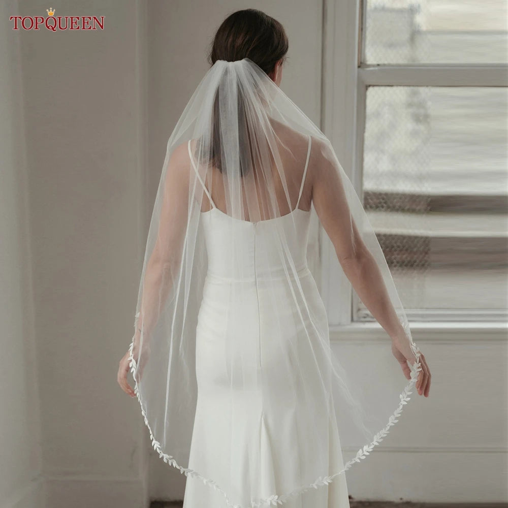 voile mariage cathédrale dentelle polyester blanc ivoire élégant tulle simple mariage accessoire nouveau