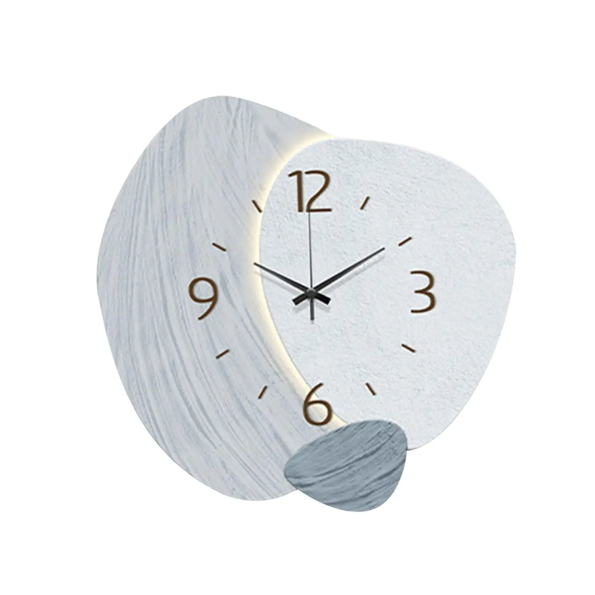 horloge murale moderne bois grainée 30cm 30cm salon chambre beige verte