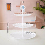 support desserts multi niveaux blanc dentelle classique fruits gâteaux macarons partyDecoration