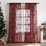 rideaux floral roses translucides décoration noël tringle salon