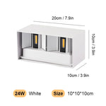 applique murale contemporaine led 24w 12w 6w noir blanche aluminium étanche ip65
