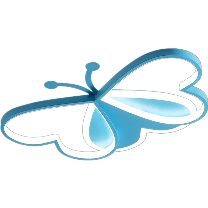 lampe moderne bleu rose papillon stylisé chambre enfant éclairage quotidien télécommande surface opaque