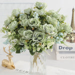 décoration intérieure bouquet roses artificielles soie blanc rouge modernes anniversaire mariage baby shower