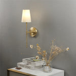 appliques murales modernes abat jour tissu led or blanc gris bleu jaune minimaliste fixées