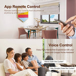 rideau intelligent wi fi blanc rayures horizontales moderne télécommande interrupteur application