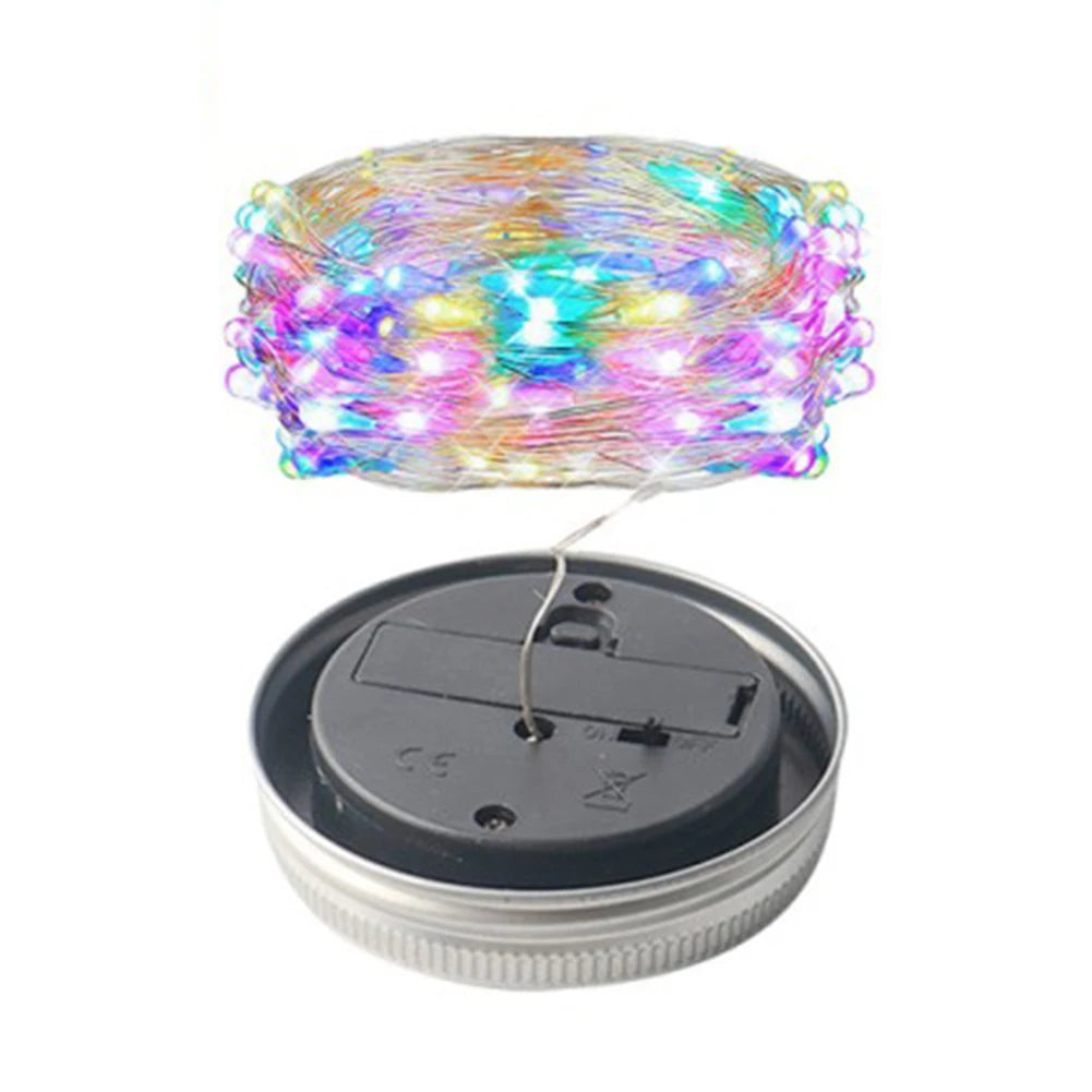 guirlande lumineuse solaire led bocal verre couvercle métallique panneau solaire batterie étancheextérieur cœur festive