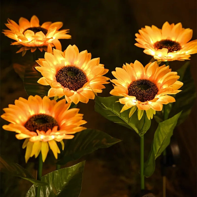 fleur artificielle solaire jaune moderne décoration intérieure tige métallique centre noir festive anniversaire événement