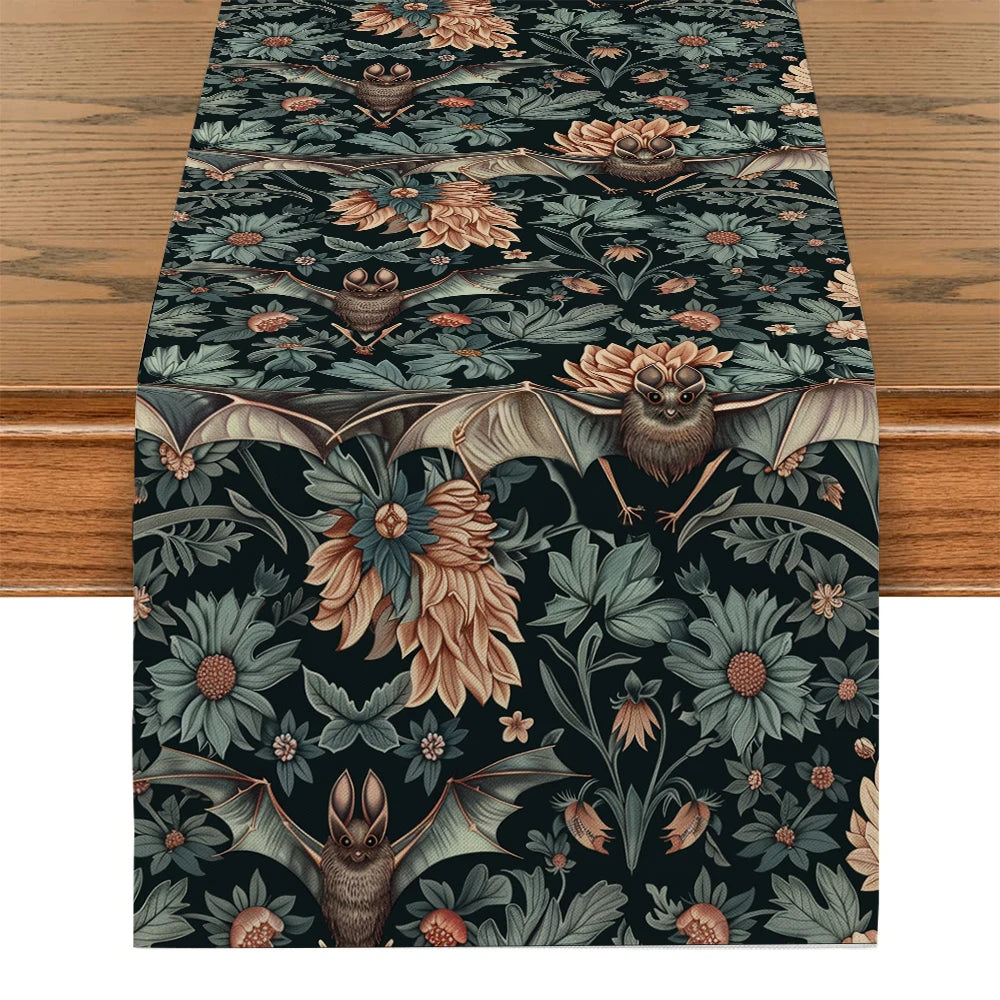 tableau couverture table noire marron floral polyester machine lavable classique mariage