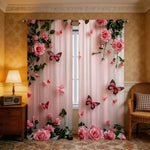 rideau rose clair papillons moderne résistant l'eau 100% polyester 60x150cm