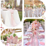 ruban table rose clair ondulé décoration table mariage festif maison