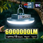 lampe portable led rechargeable aimantée écran digital usb camping travail pêcheextérieur