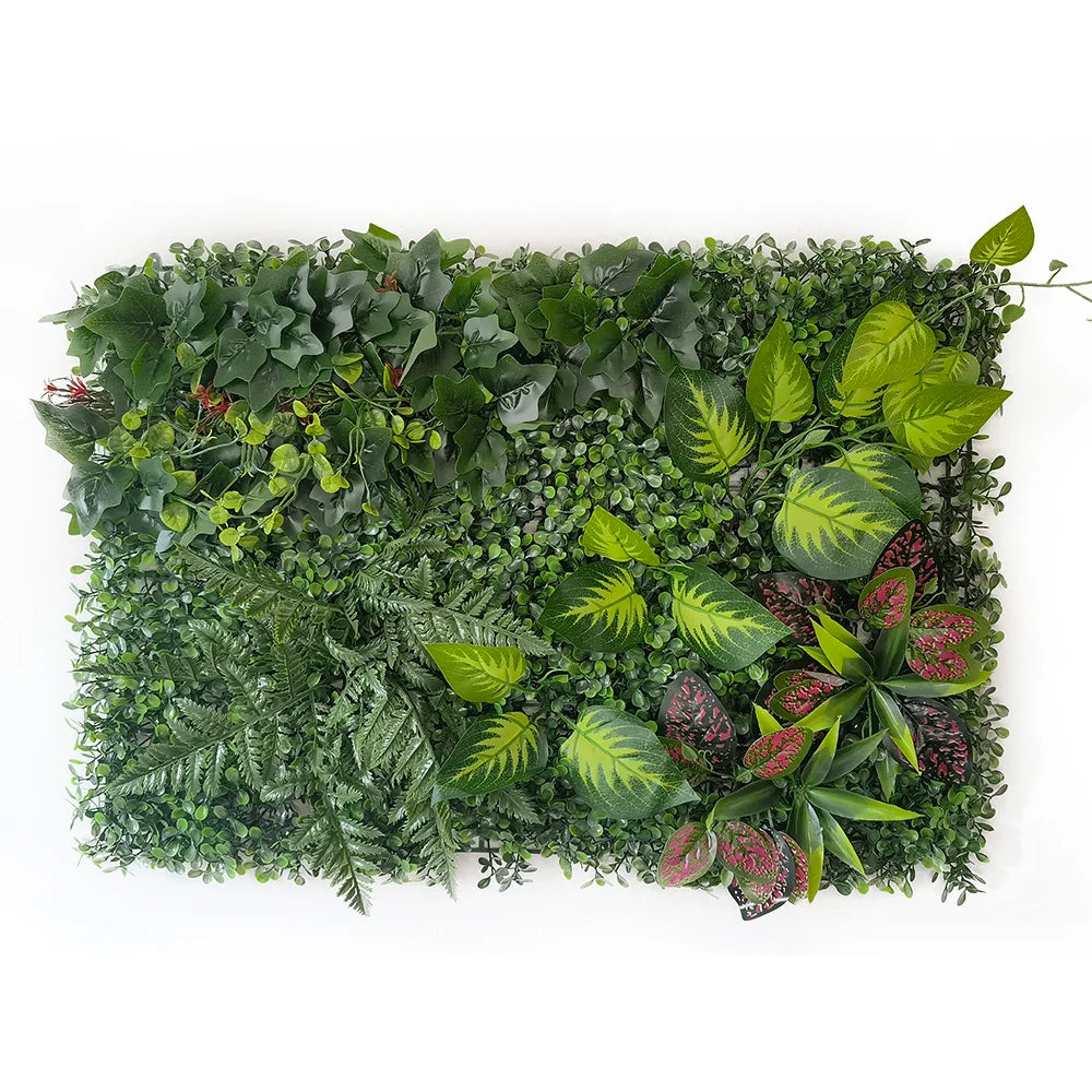 mural végétal artificiel feuilles fleurs moderne extérieur intérieur vert blanc