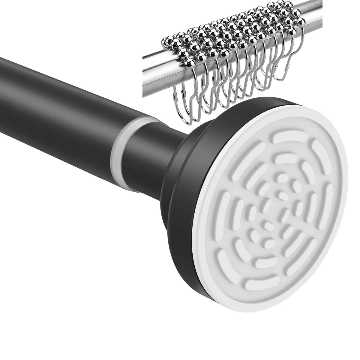 tige douche extensible antidérapante acier inoxydable moderne noire blanche argentée