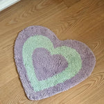tapis coeur motifs floraux moderne polypropylène imperméable antidérapant salon chambre bleu violet