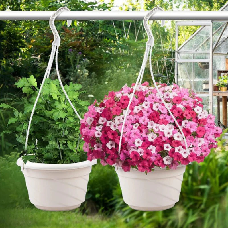 pots suspendus marron blanc modernes plantes balcon jardinières plastique pvcHooks