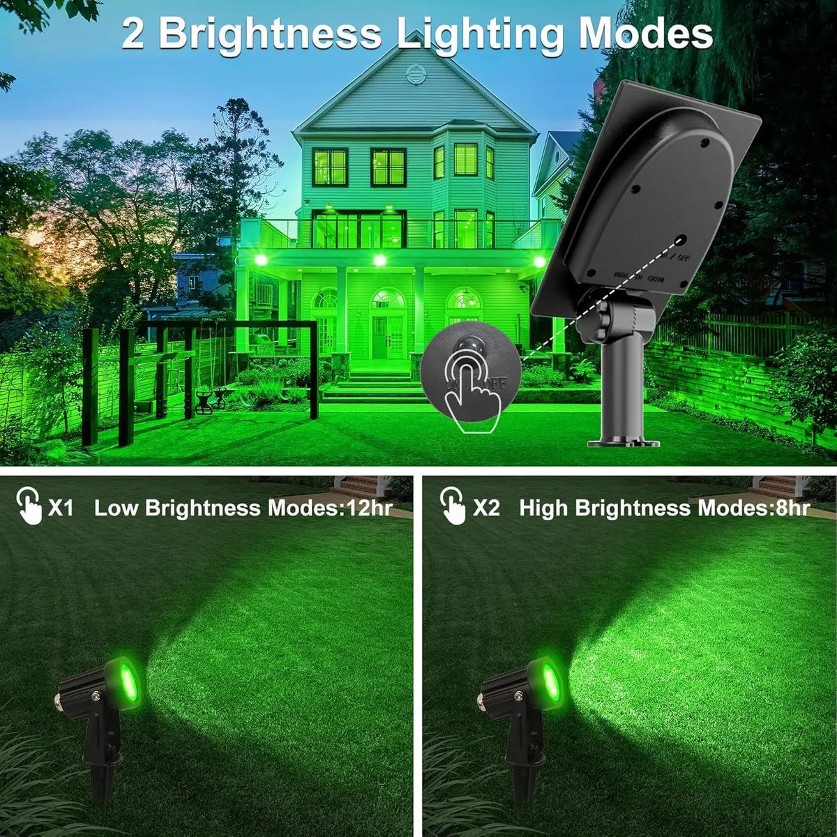 projecteur solaire led ip65 étanche moderne noir mat extérieur jardin