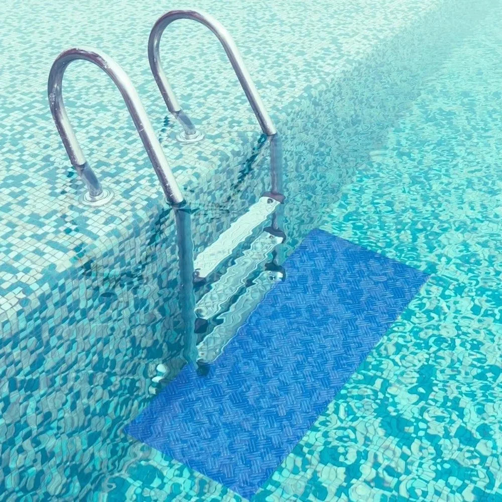 tapis antidérapant piscine bleu waffle texturé durable réversible utilitaire 23x60cm 23x90cm
