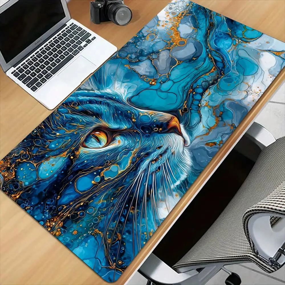 tapis souris caoutchouc antidérapant bleu marbré moderne 30cm 60cm 30cm 80cm 40cm 90cm