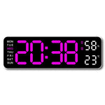 horloge numérique murale LED noir blanc température humidité semaine USB rechargeable moderne