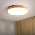 lampe bois naturel grain fin moderne pmma led 6000k 3000k télécommande