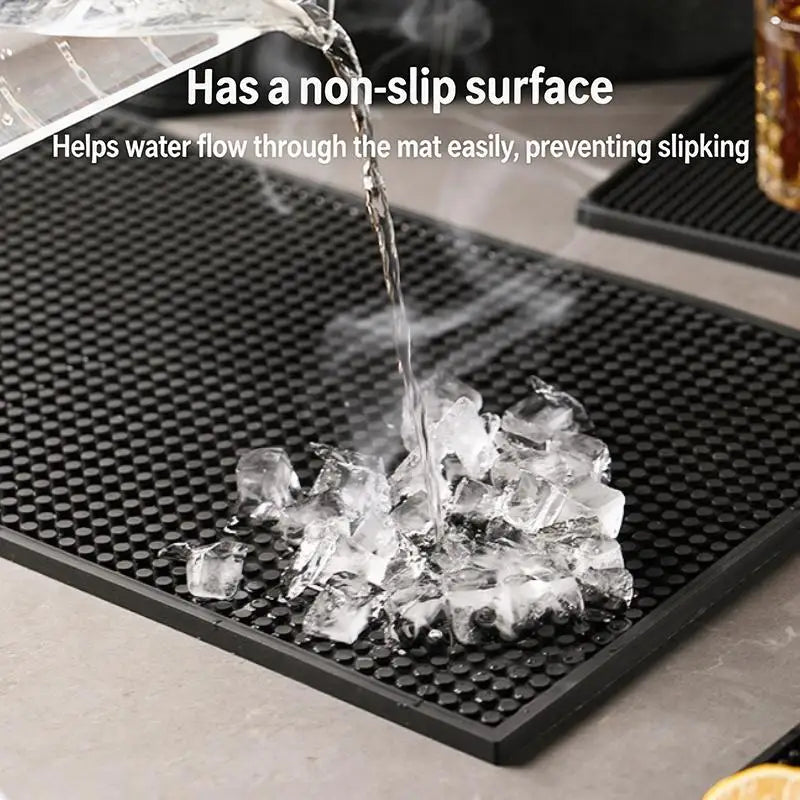 tapis drainage antidérapant pvc noir jaune points alvéoles moderne barista
