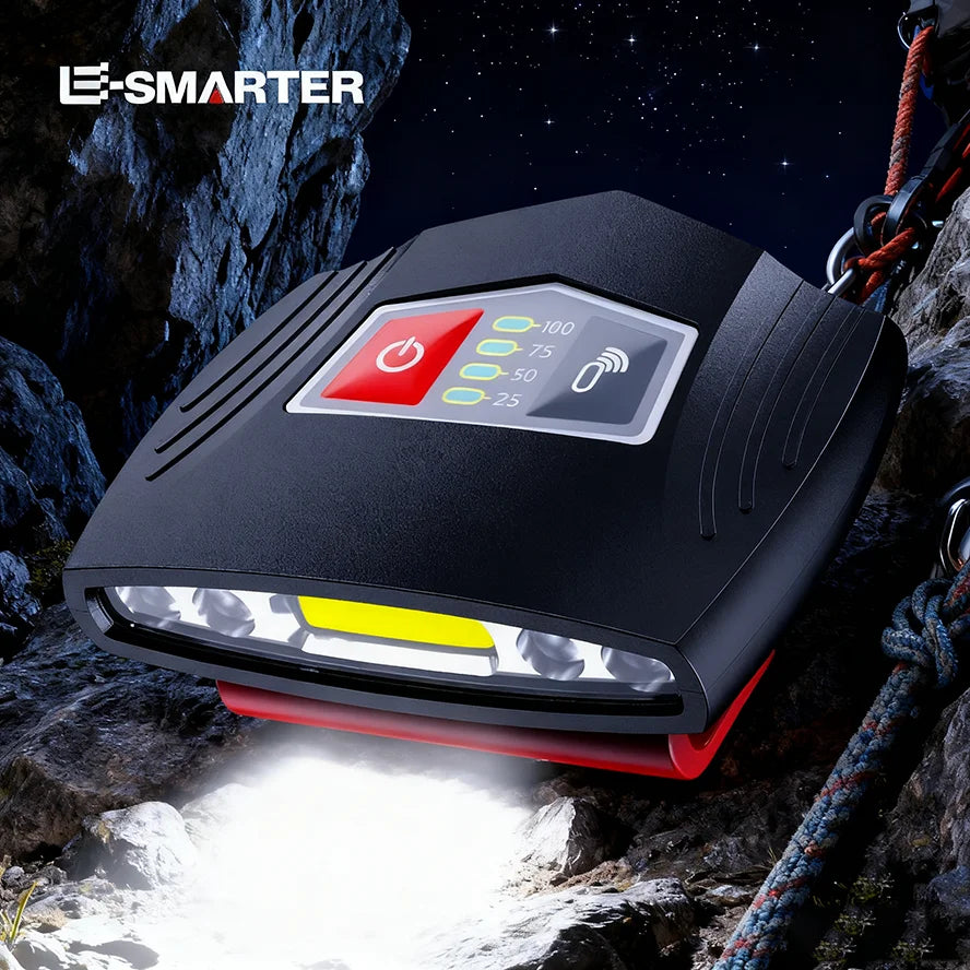 lampe torche rechargeable noir rouge affichage led clip portable moderne