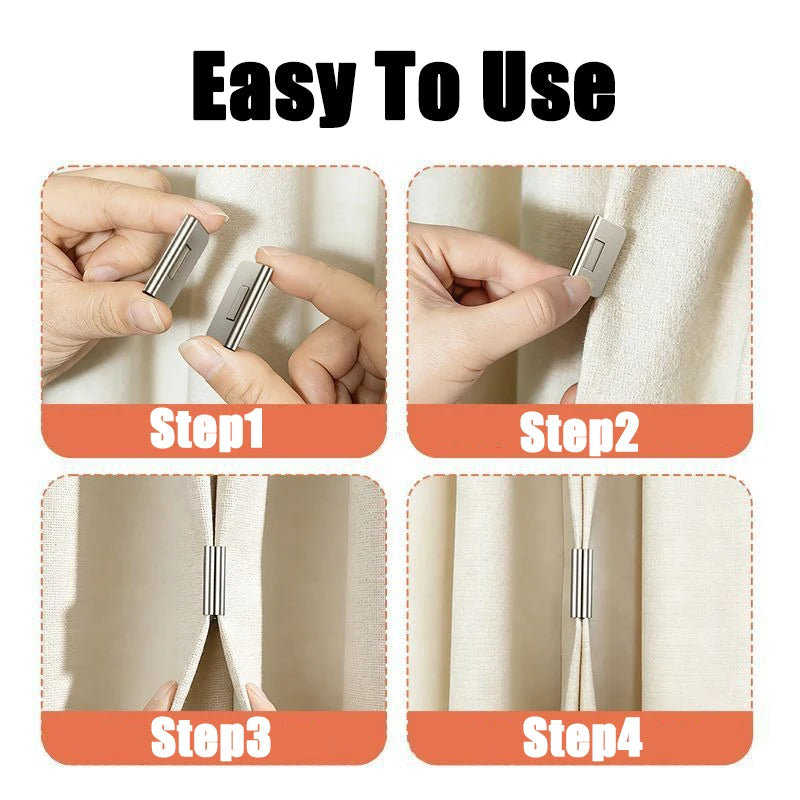 clips magnétiques rideaux fermés anti lumière moderne détachable sans perçage blackout métal