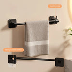 porte serviettes adhésif noir moderne 50cm poli aluminium salle bain